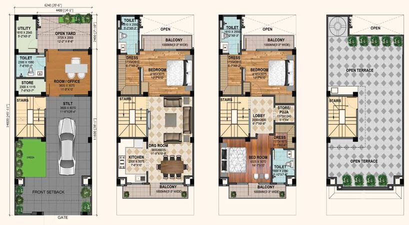 Gaur Krishnvilas 3rd Parkview Villas — floor plan 1