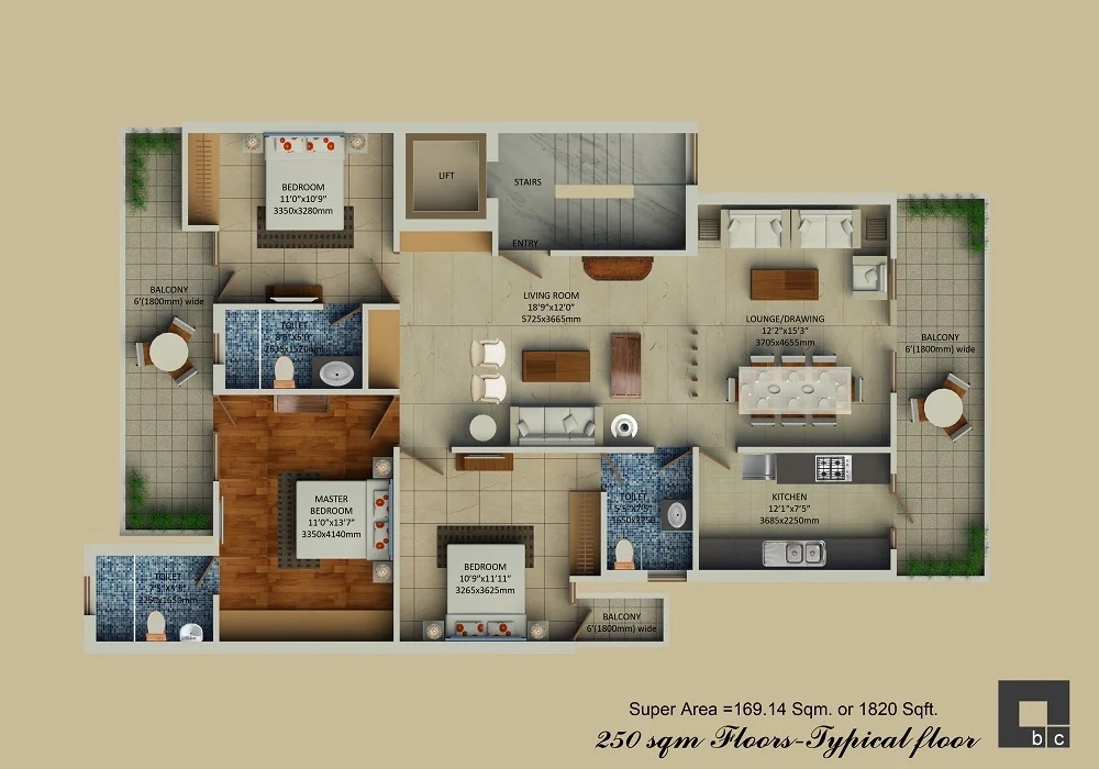 Supertech Hill Crest Floors — floor plan 2