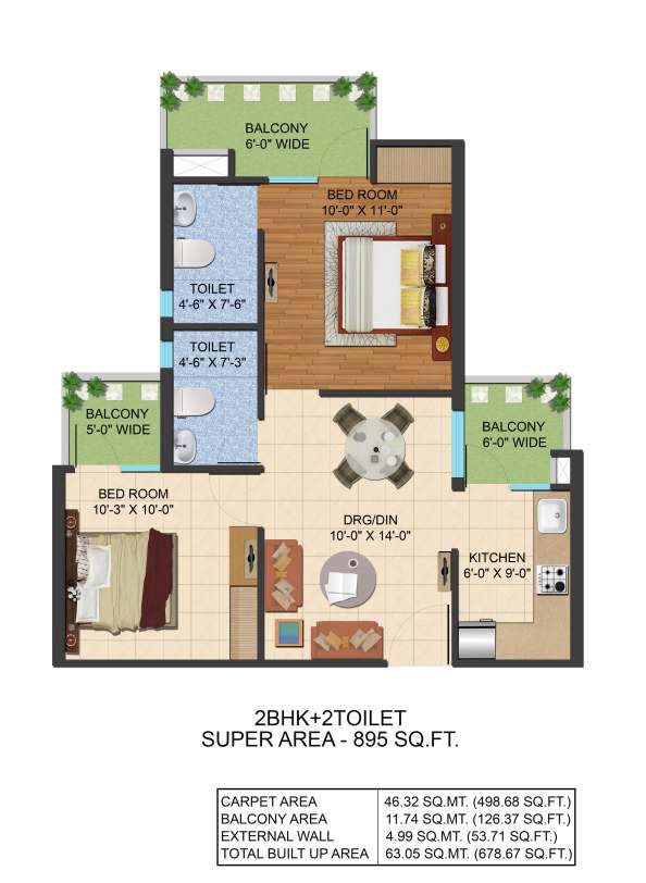 Ajnara Le Garden Prime Tower — floor plan 1
