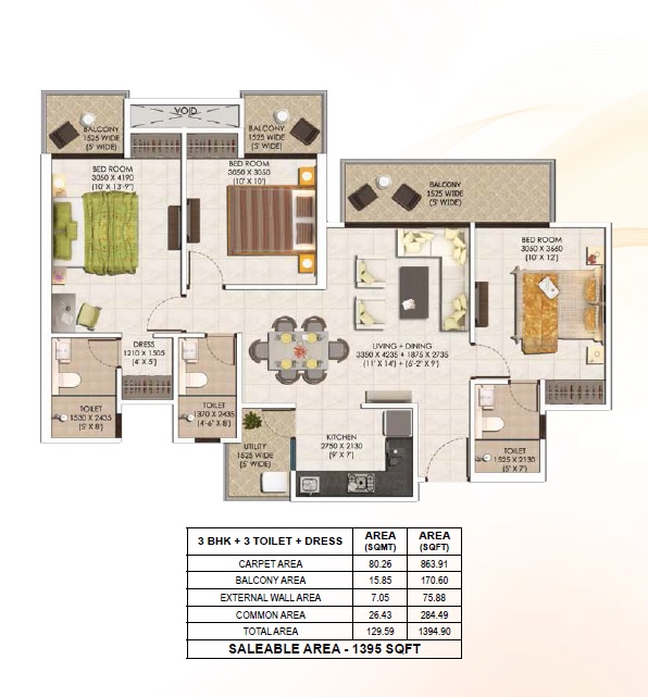 Ajnara Olive Greens — floor plan 4