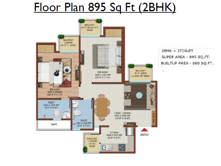 Ajnara Khel Gaon Phase 2 Tower P Q And R — floor plan 1