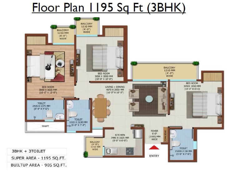 Ajnara Khel Gaon Phase 2 Tower P Q And R — floor plan 2