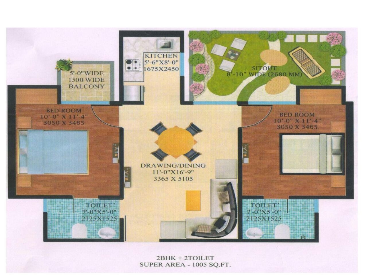 Supertech Garden Homes — floor plan 1