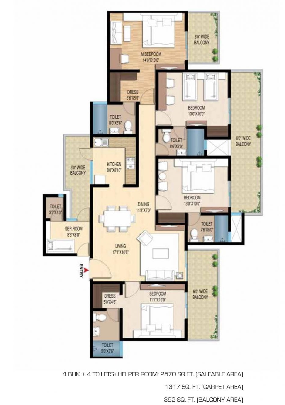 Central Park Flower Valley Aqua Front Towers — floor plan 3