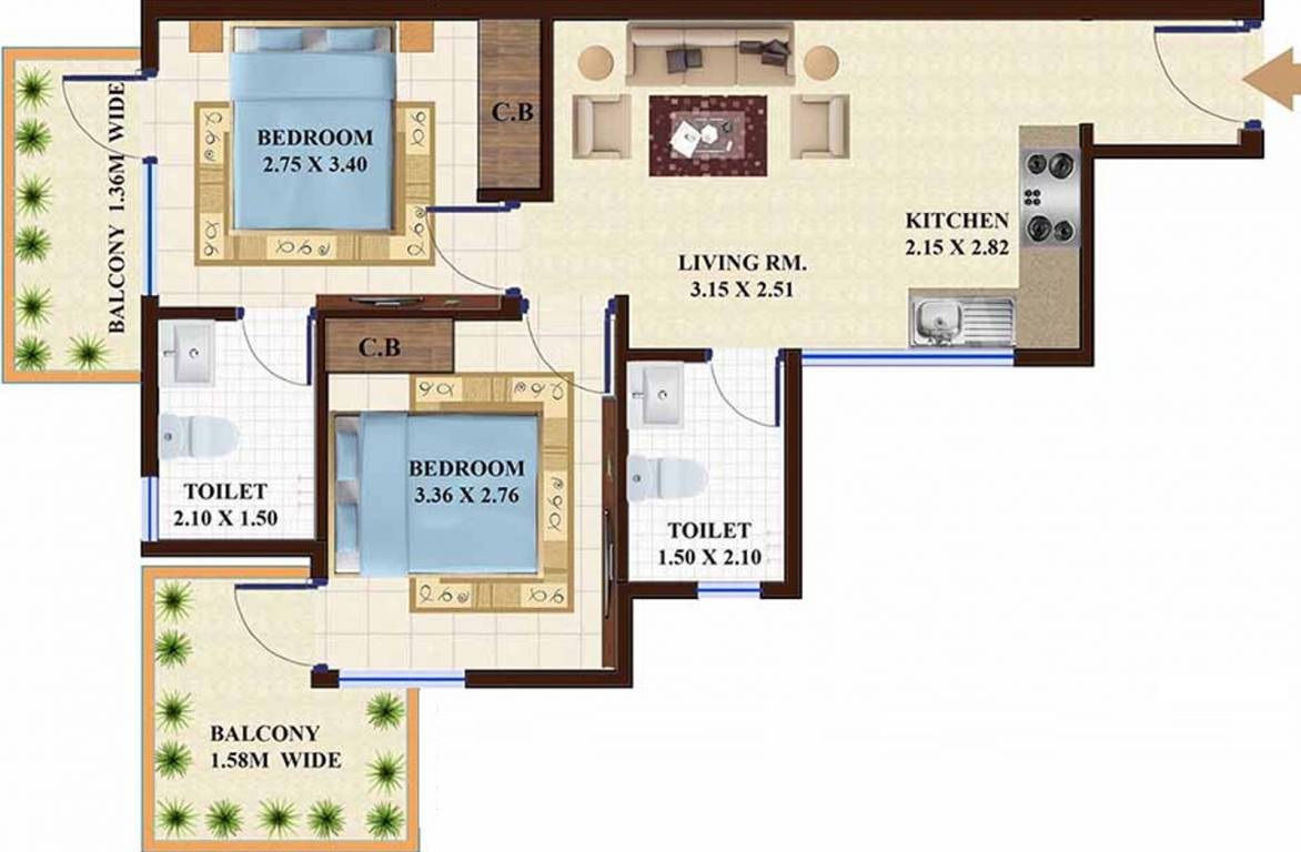 Adore Happy Homes Exclusive — floor plan 1