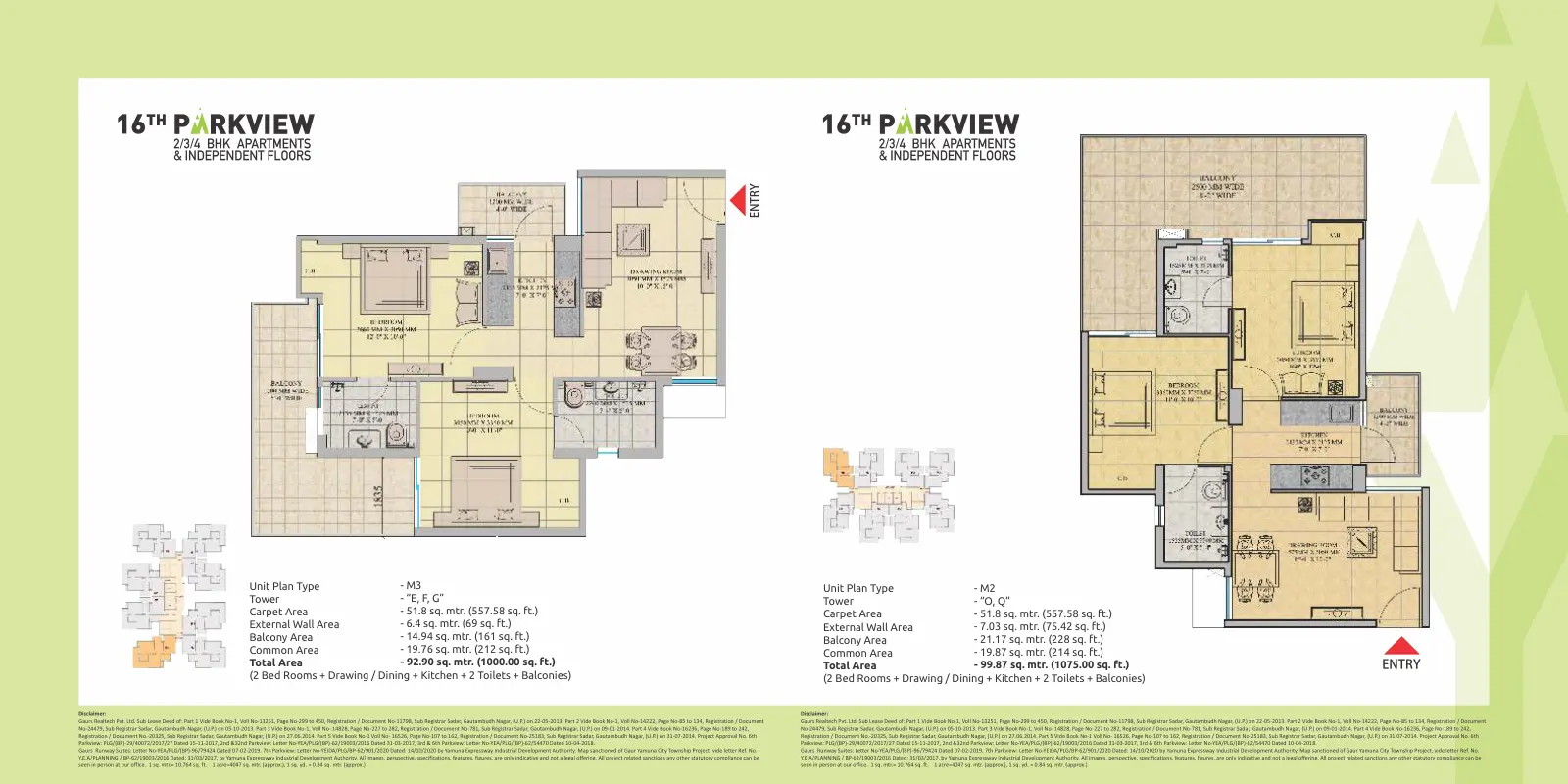 Gaurs 16th Parkview Independent Floors — floor plan 1