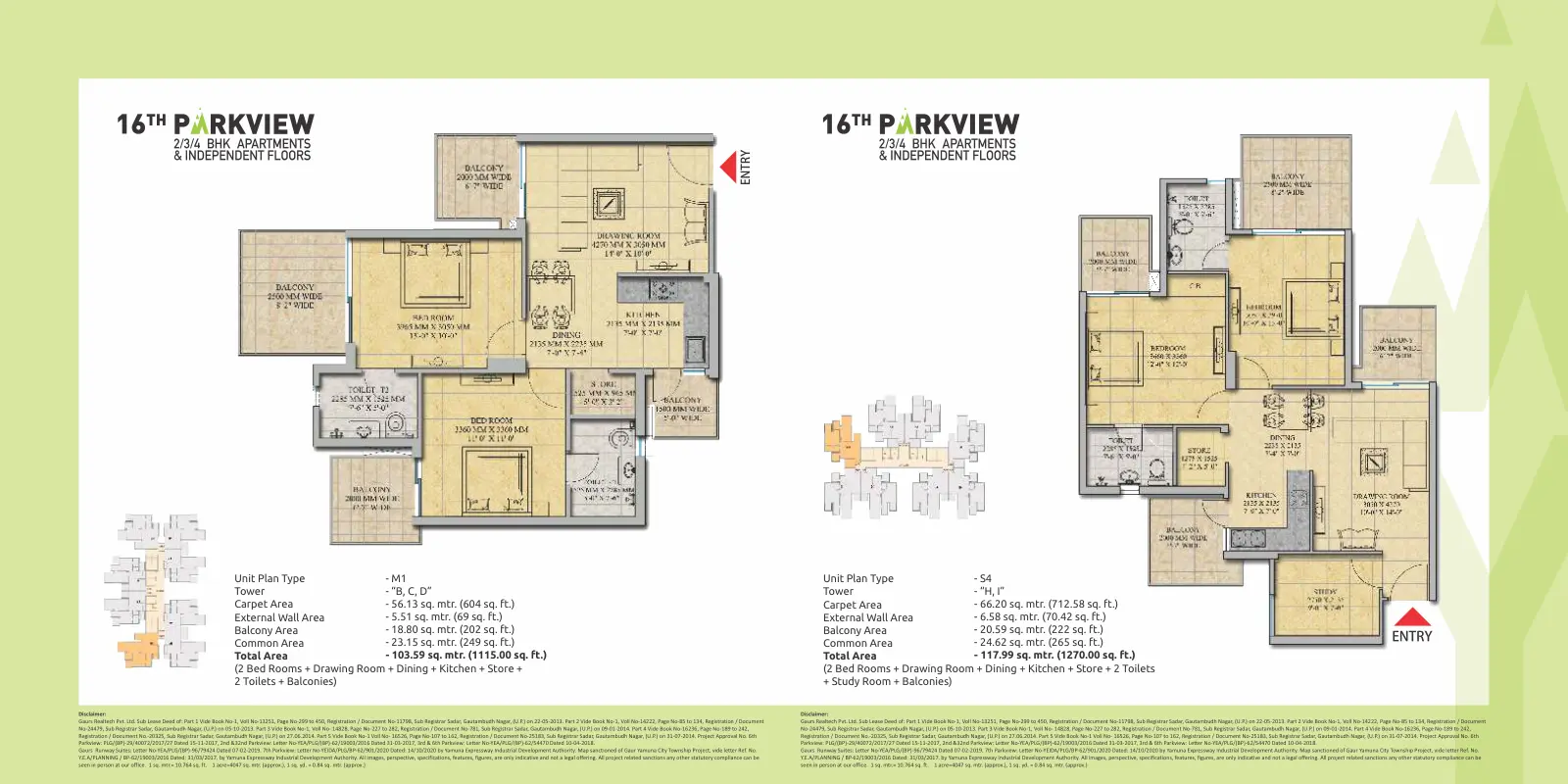 Gaurs 16th Parkview Independent Floors — floor plan 2