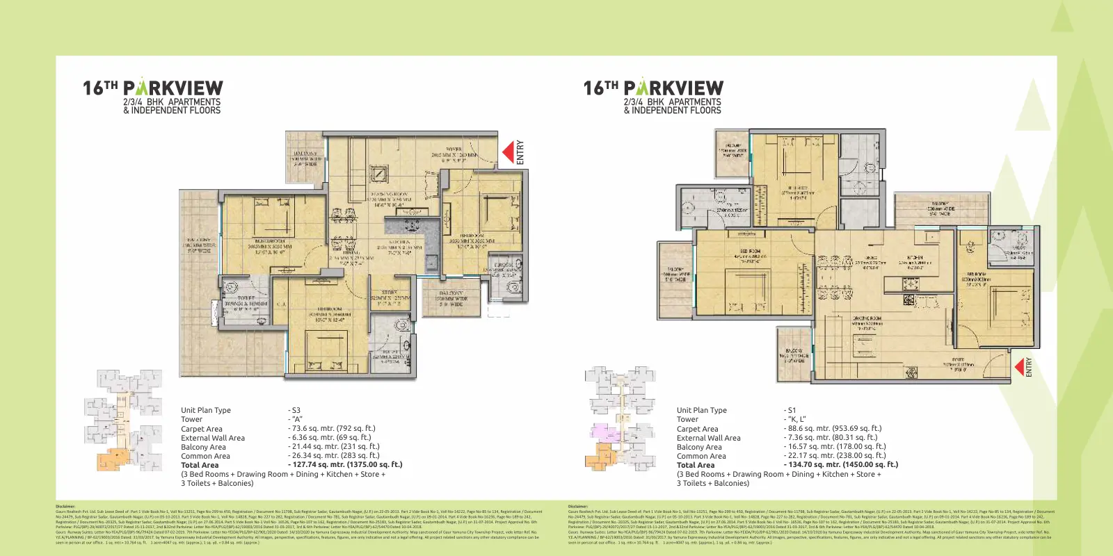 Gaurs 16th Parkview Independent Floors — floor plan 3