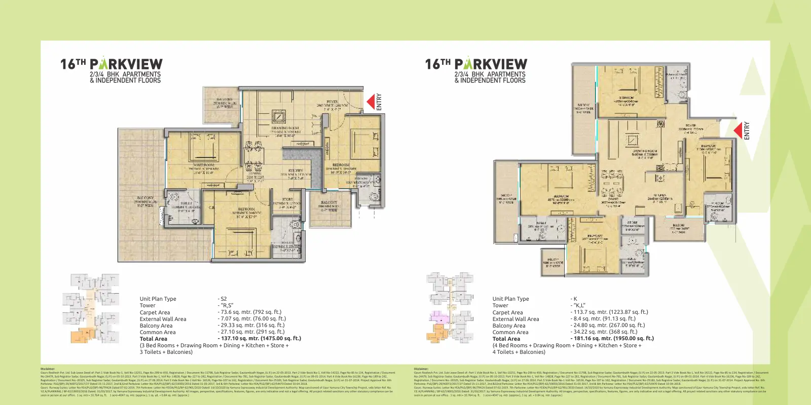 Gaurs 16th Parkview Independent Floors — floor plan 4