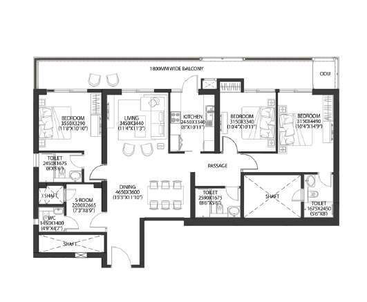 DLF One Midtown — floor plan 3