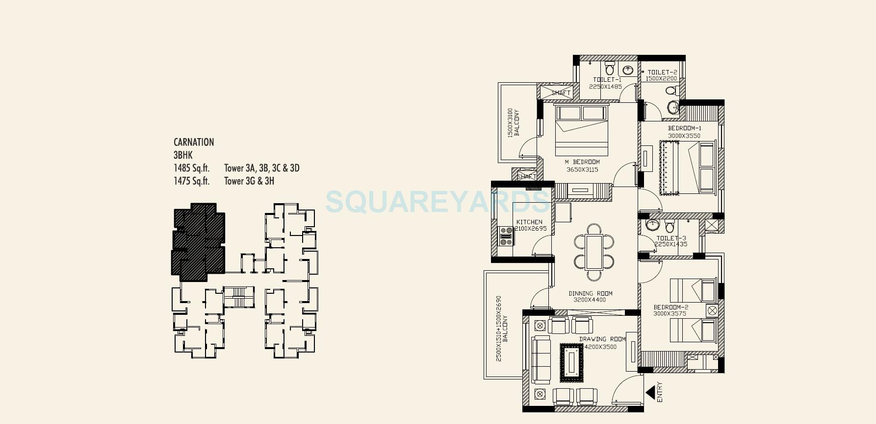 Orris Carnation Residency — floor plan 3