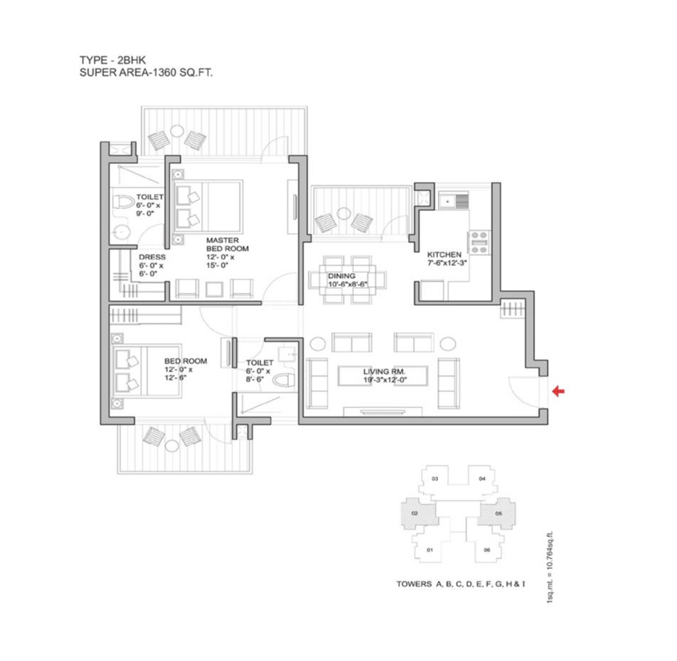 Bestech Park View Ananda — floor plan 1
