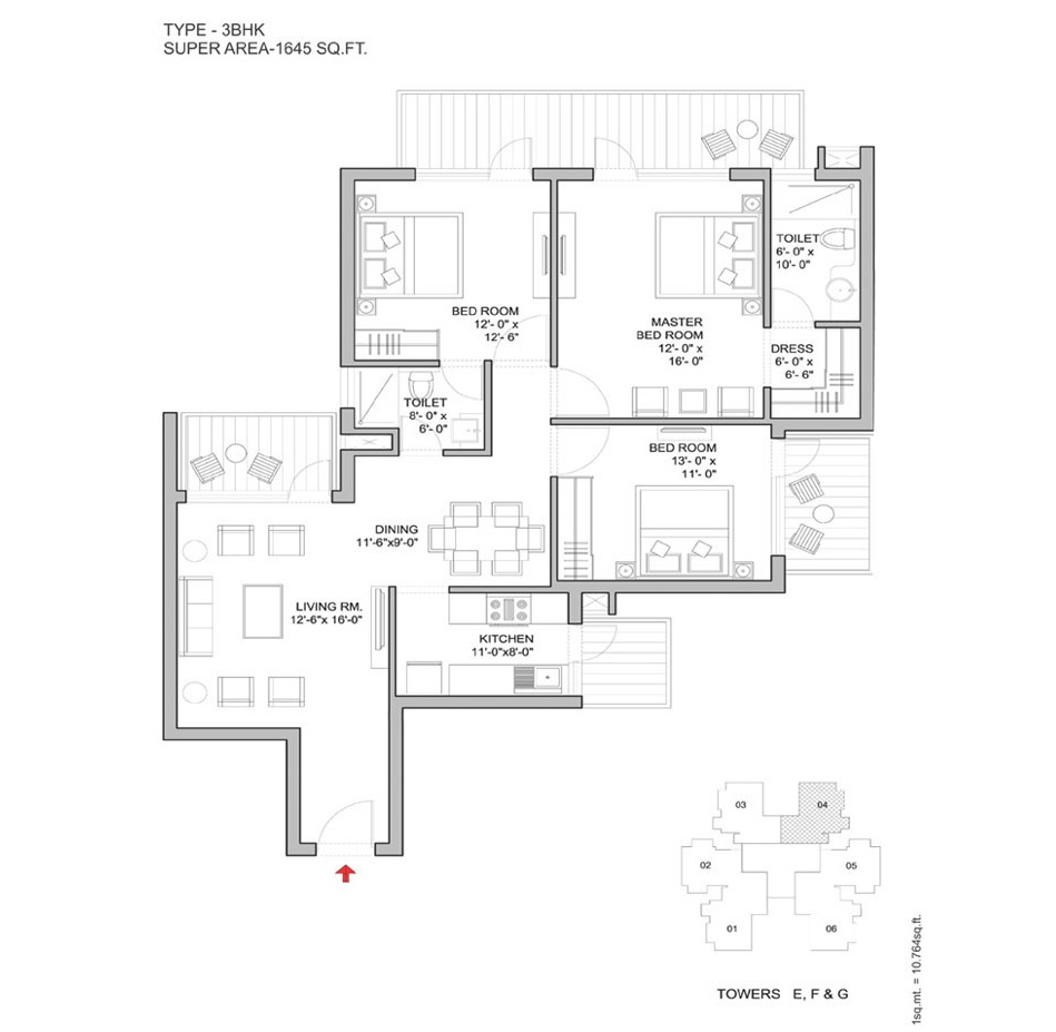 Bestech Park View Ananda — floor plan 3