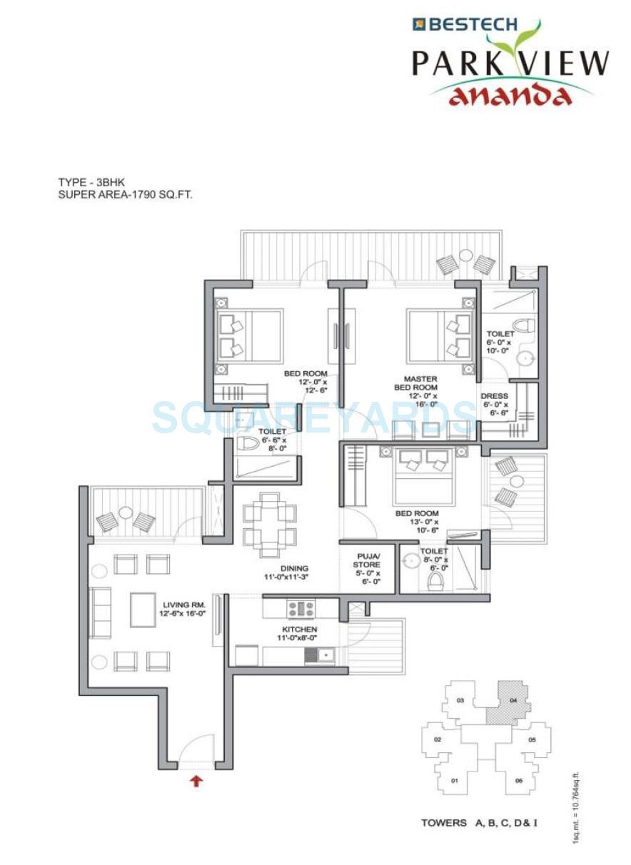 Bestech Park View Ananda — floor plan 5