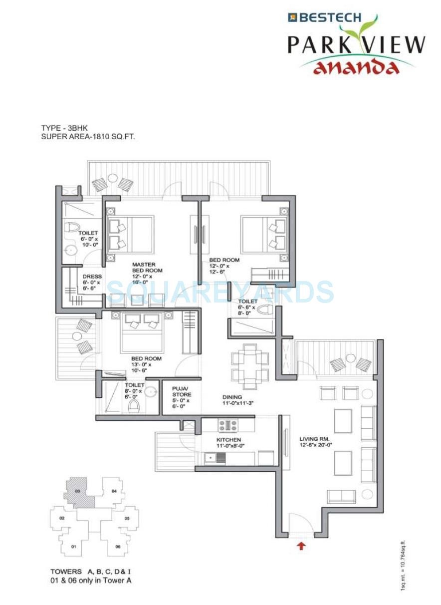 Bestech Park View Ananda — floor plan 6