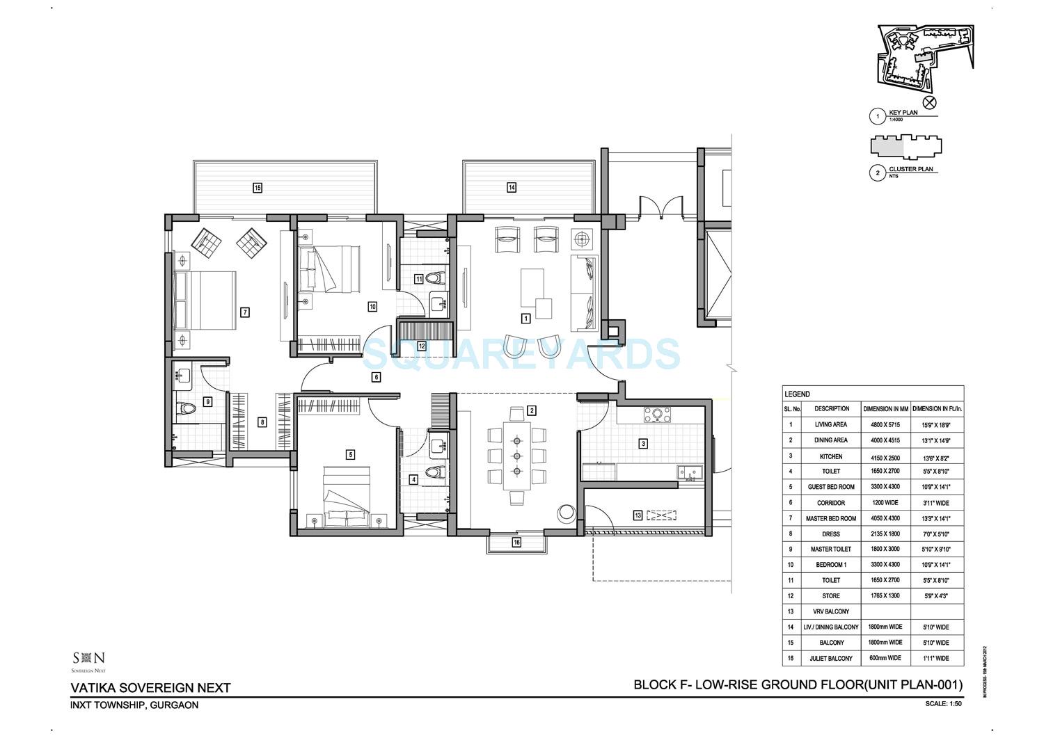 Vatika Sovereign Next — floor plan 1