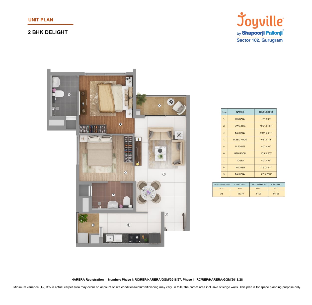 Shapoorji Pallonji Joyville Phase 2 — floor plan 1