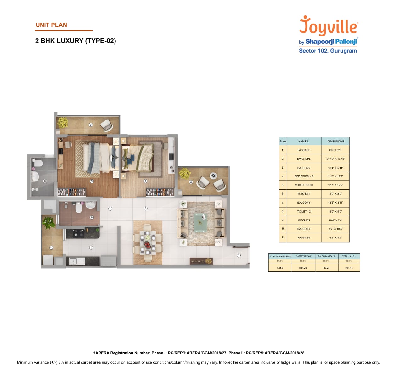 Shapoorji Pallonji Joyville Phase 2 — floor plan 3