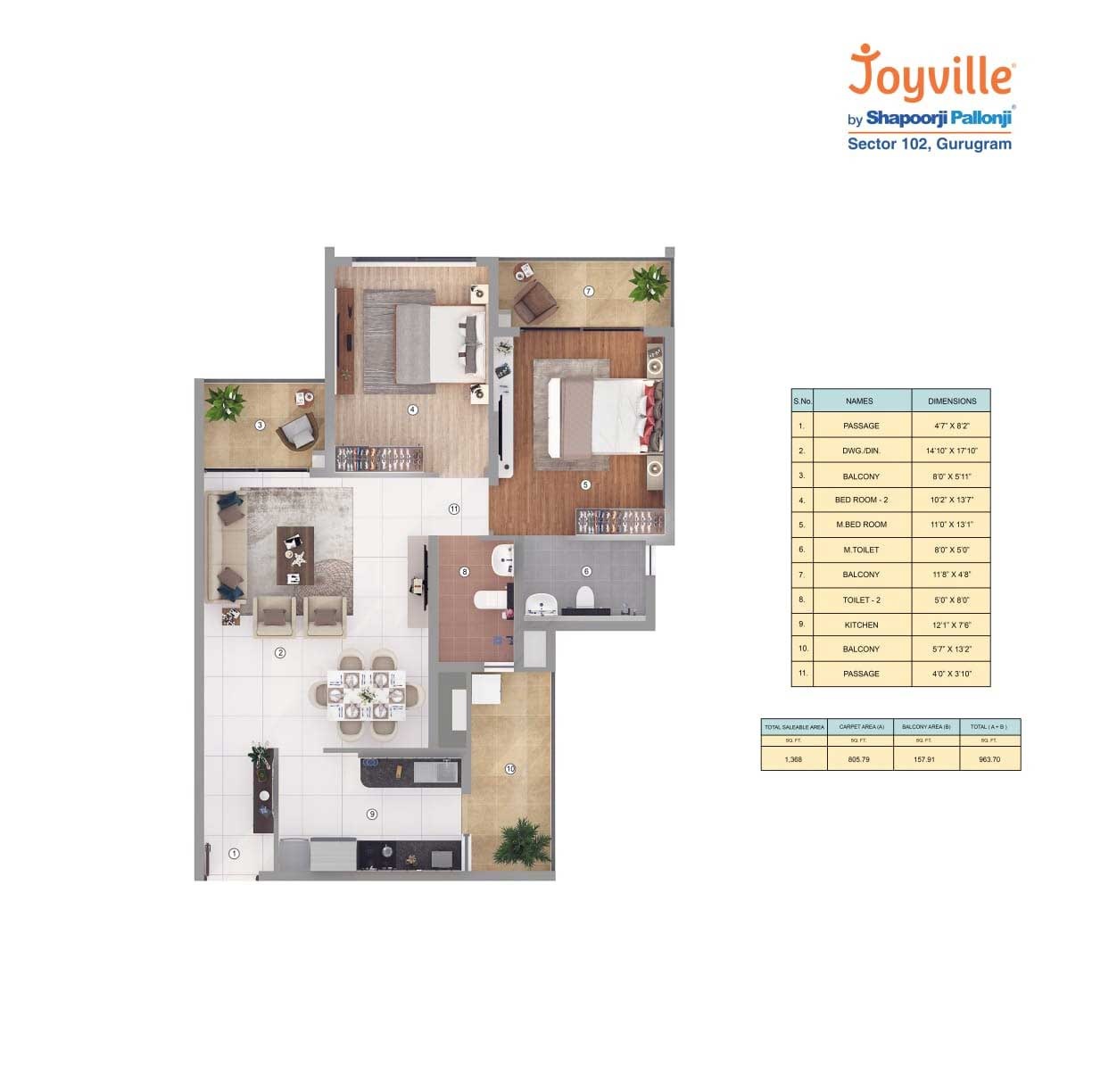 Shapoorji Pallonji Joyville Phase 2 — floor plan 4