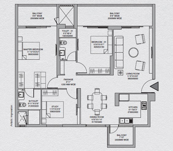 Godrej South Estate Okhla — floor plan 1