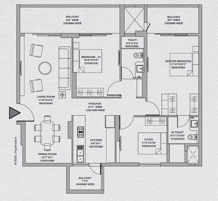 Godrej South Estate Okhla — floor plan 3