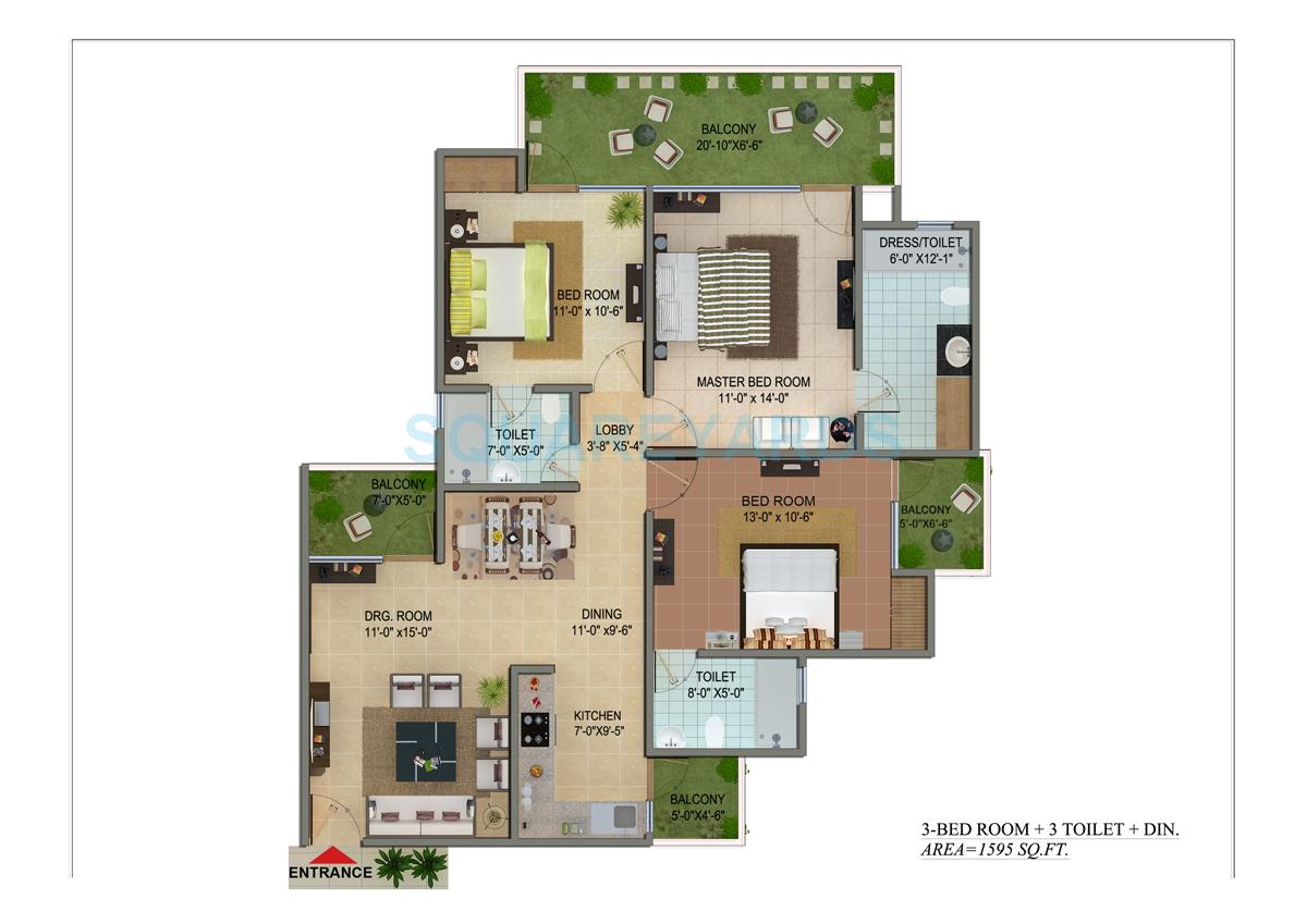 Cosmos Shivalik Homes — floor plan 3