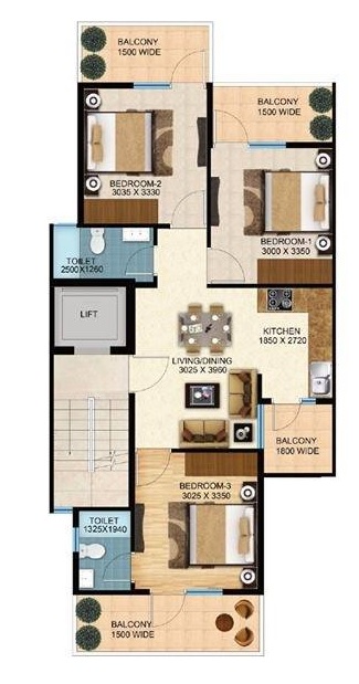 Auric S3 Sattva — floor plan 1
