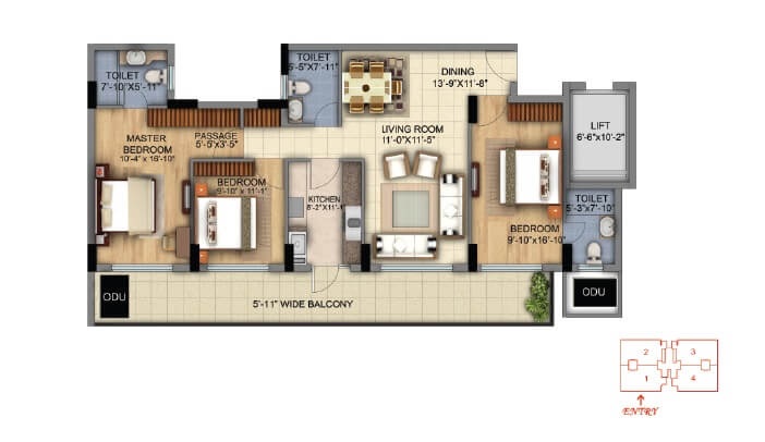 DLF The Skycourt — floor plan 4