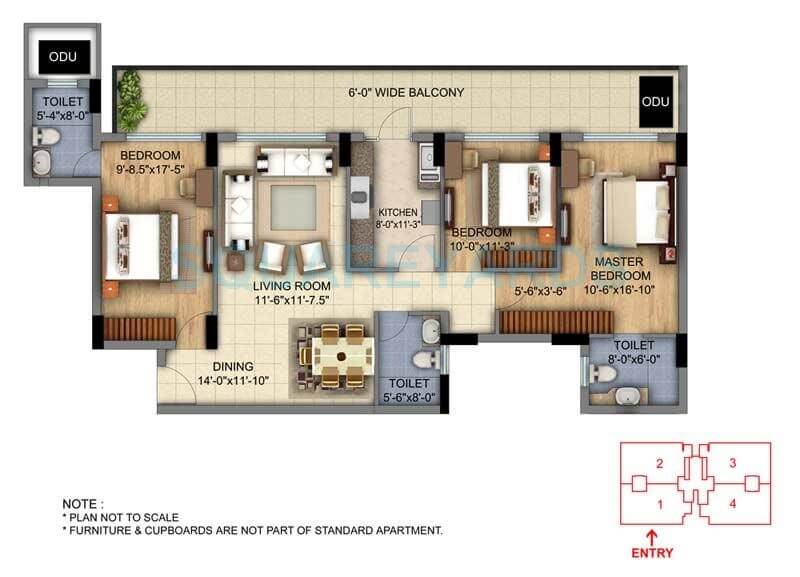 DLF The Skycourt — floor plan 3
