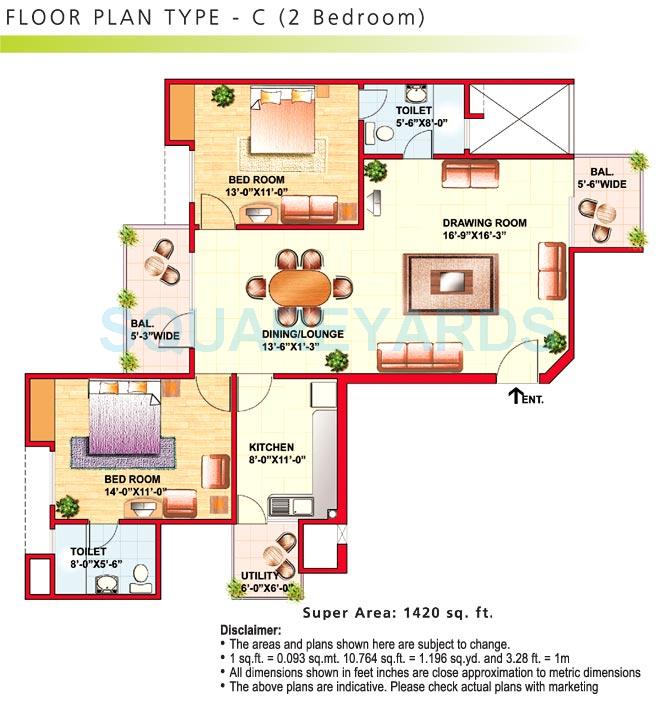 Eldeco Riviera — floor plan 3