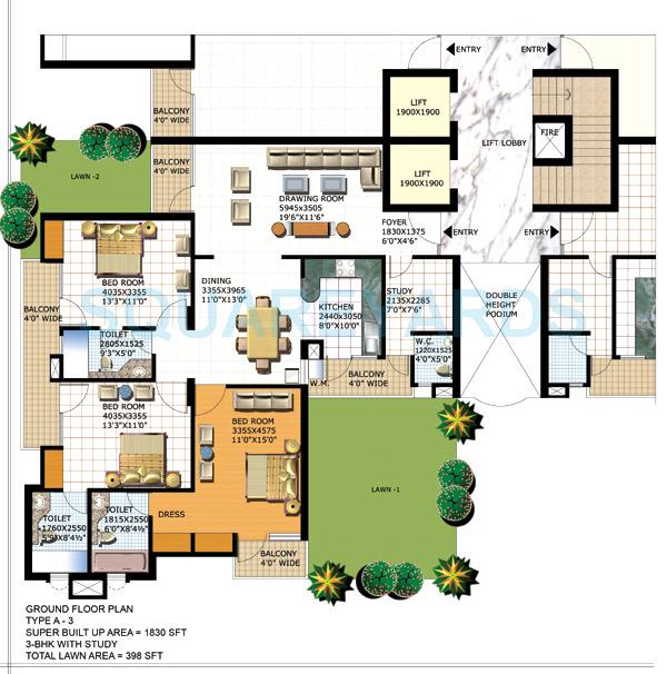 Purvanchal Heights — floor plan 1