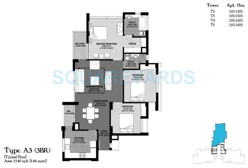 Unitech Cascades — floor plan 2