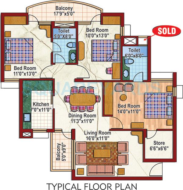 Purvanchal Silver City II — floor plan 2