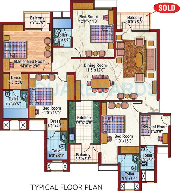 Purvanchal Silver City II — floor plan 4