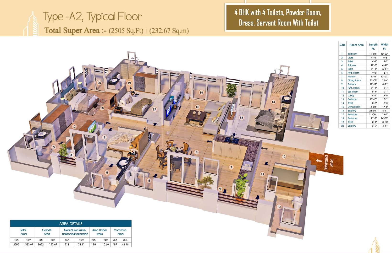 Purvanchal Royal City — floor plan 3