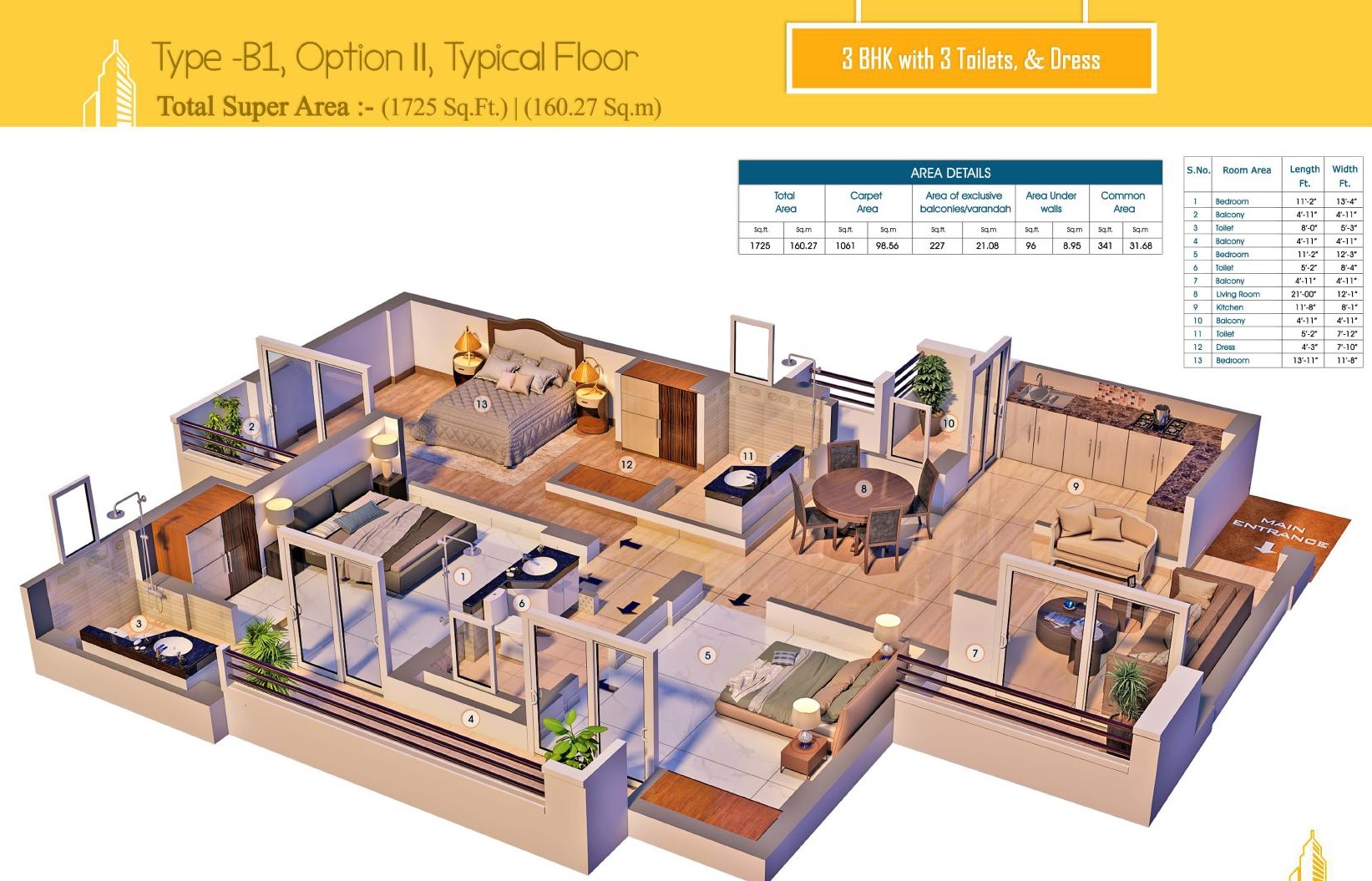Purvanchal Royal City — floor plan 1