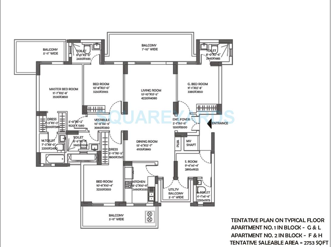 DLF The Ultima — floor plan 14