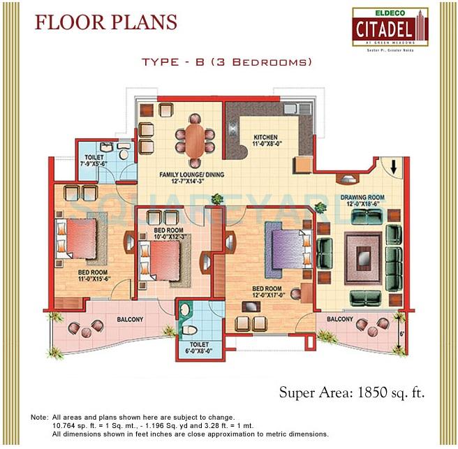 Eldeco Citadel — floor plan 3