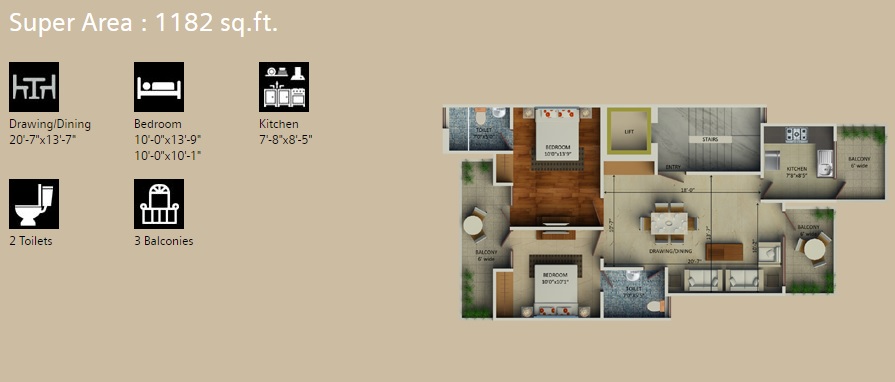 Supertech Aadri — floor plan 1