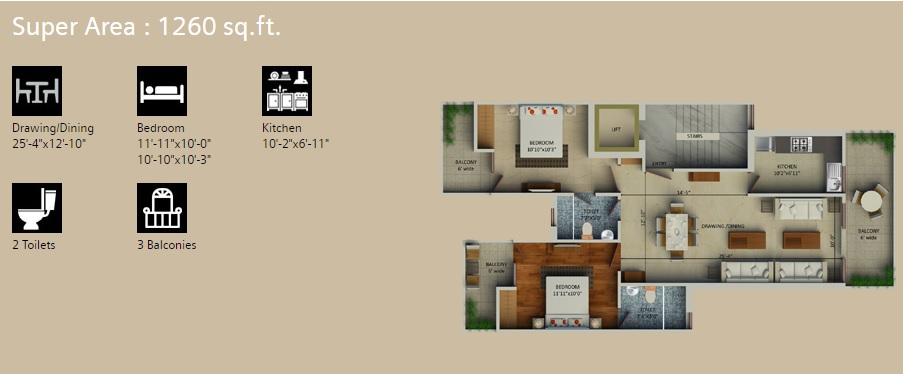 Supertech Aadri — floor plan 2