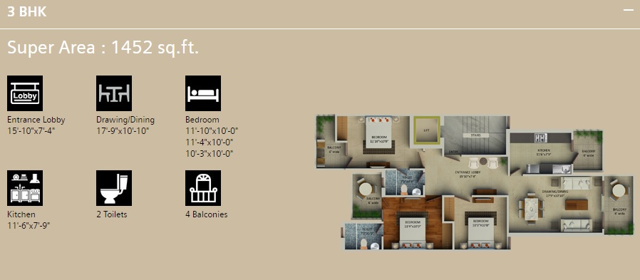 Supertech Aadri — floor plan 4