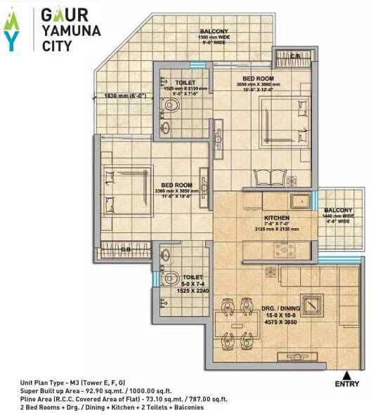 Gaur Yamuna City 16th Park View — floor plan 5