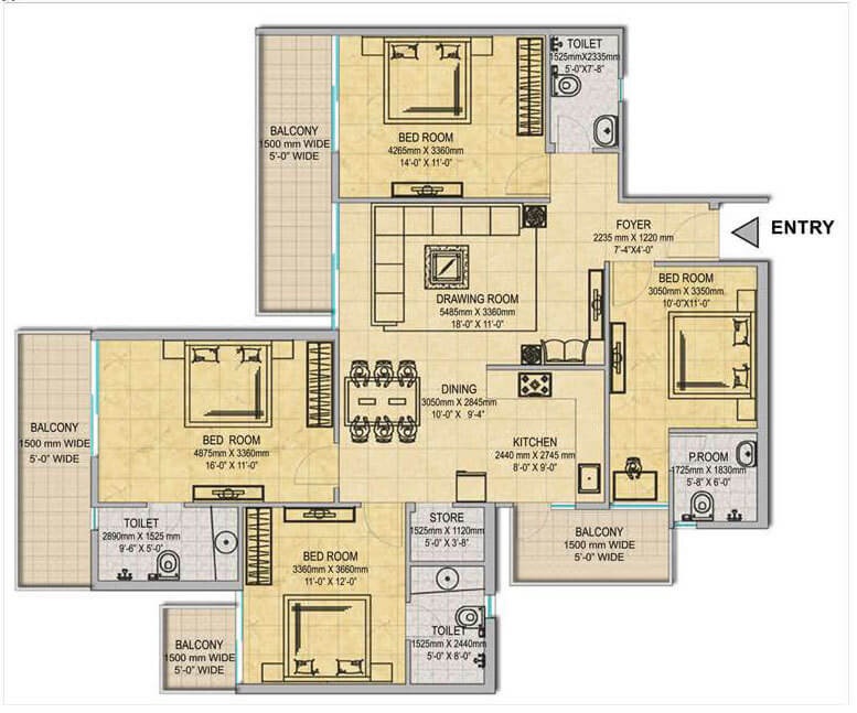 Gaur Yamuna City 16th Park View — floor plan 11