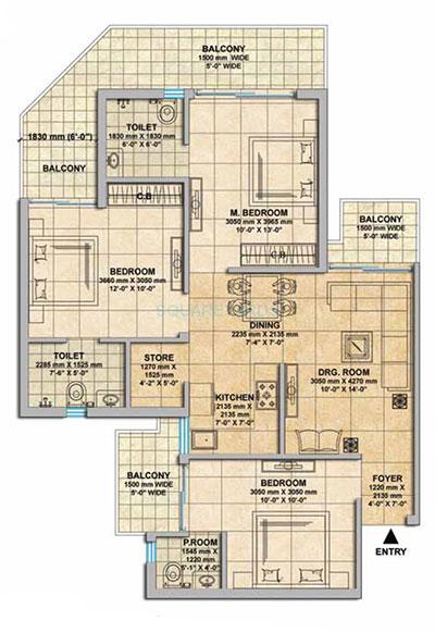 Gaur Yamuna City 16th Park View — floor plan 7
