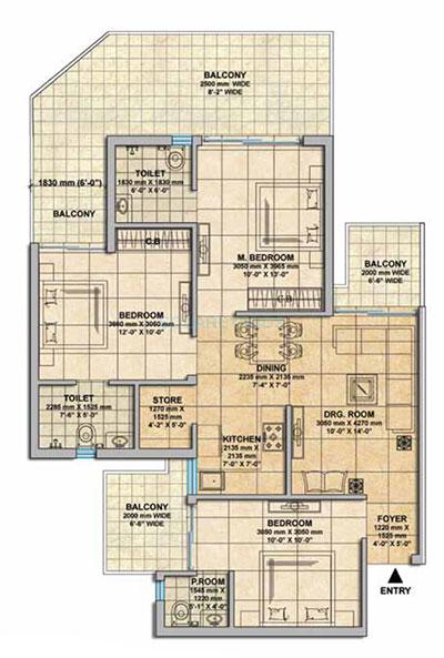 Gaur Yamuna City 16th Park View — floor plan 9