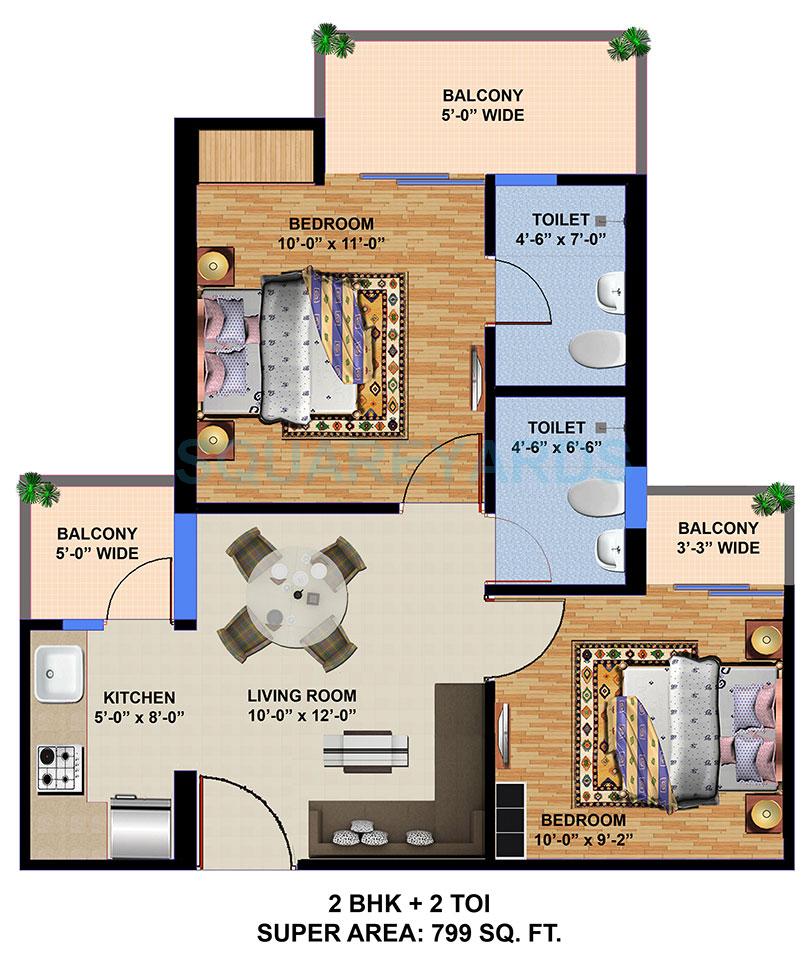 Ajnara Panorama Facing F1 — floor plan 1