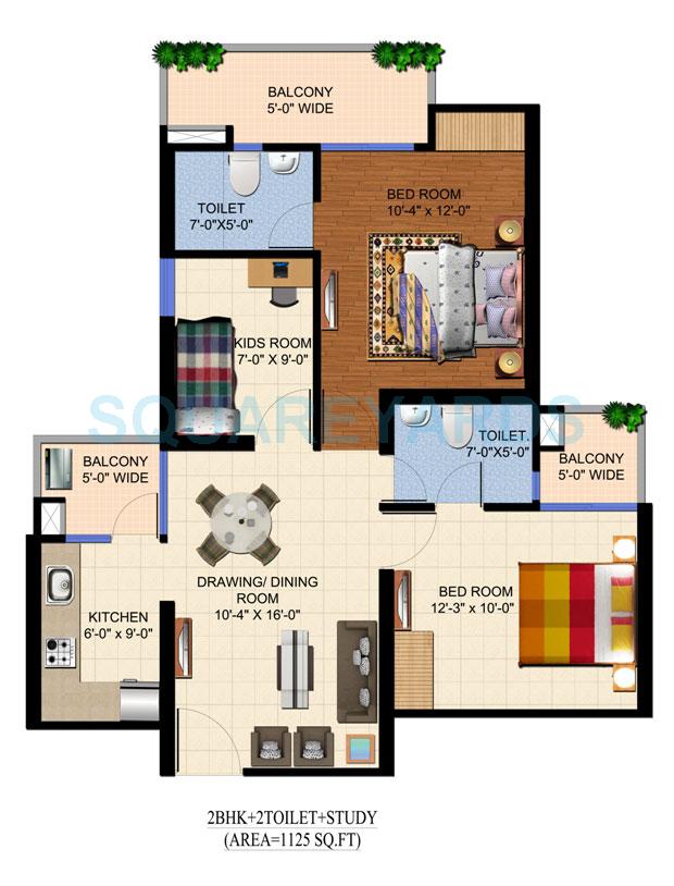 Ajnara Panorama Facing F1 — floor plan 2