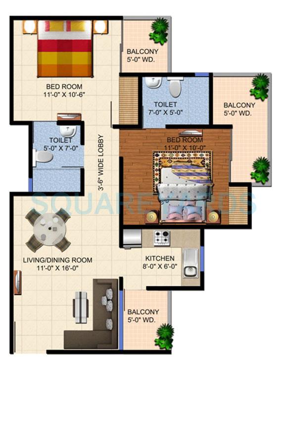 Ajnara Panorama Facing F1 — floor plan 3