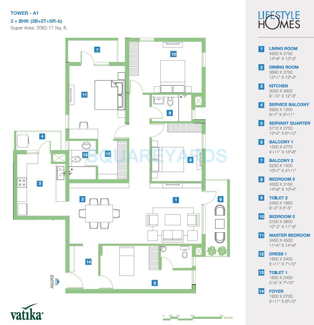 Vatika Lifestyle Homes — floor plan 1
