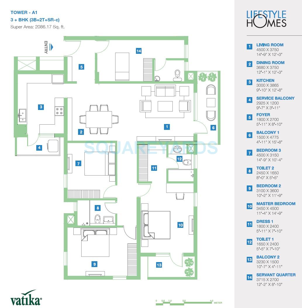 Vatika Lifestyle Homes — floor plan 2
